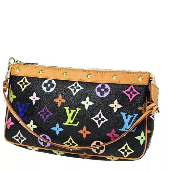 LOUIS VUITTON Pochette Accessoires Hand Bag Monogram Multi Black M92648 636EB053 - Picture 1 of 14